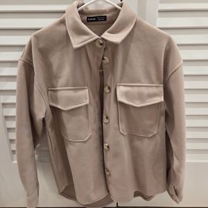 SHEIN Women's Beige Shirt Jacket
